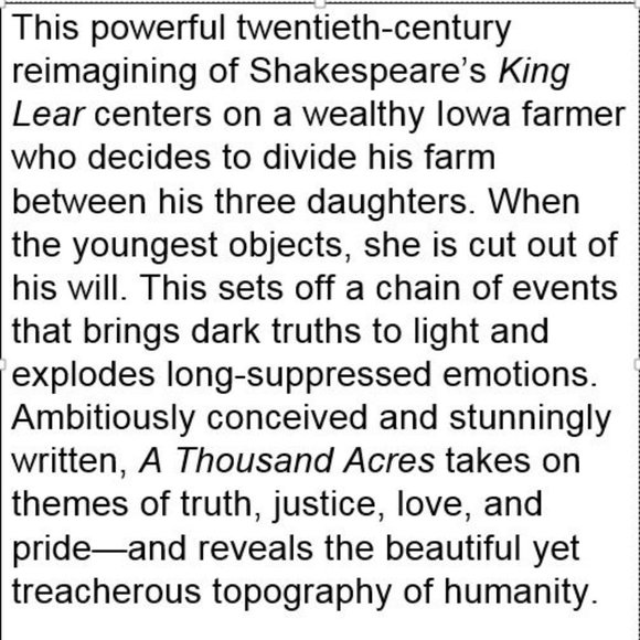A thousand acres. A modern retelling of king Lear - Picture 2 of 4